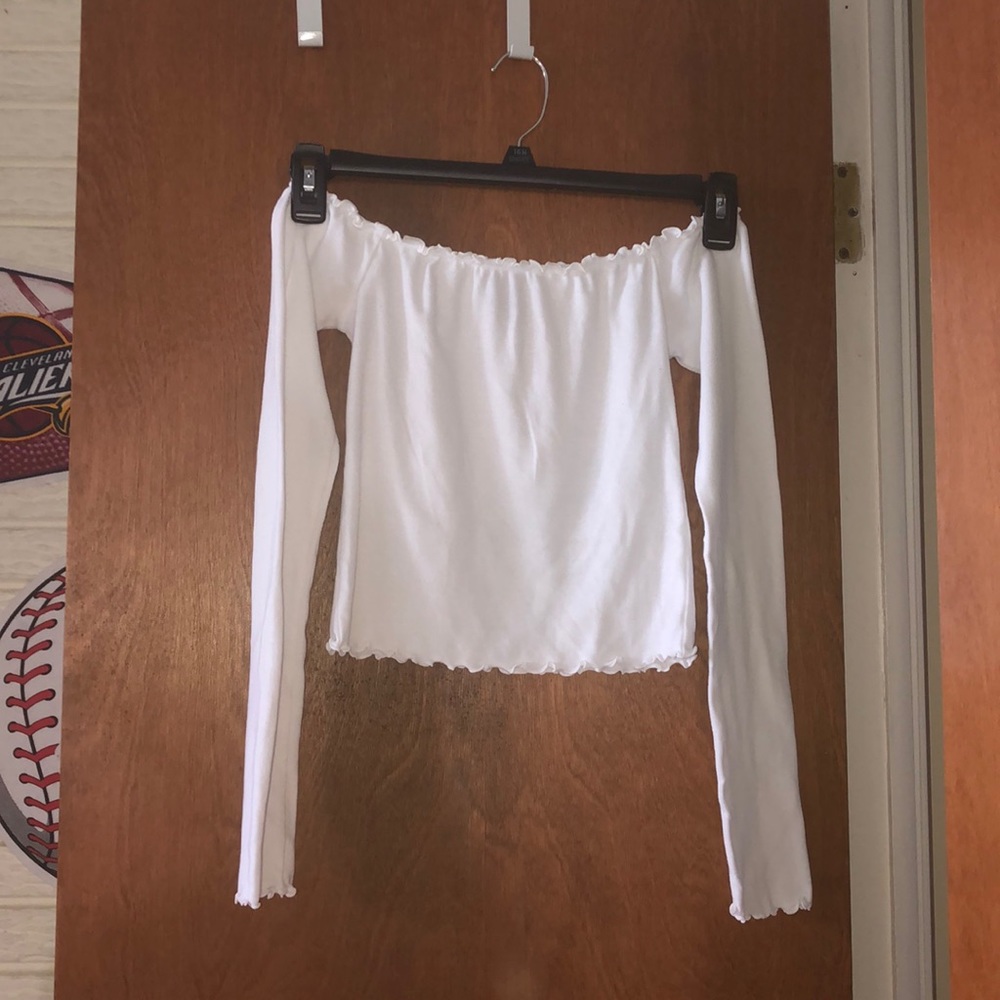 white, off the shoulder top